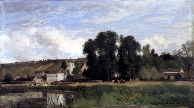 På bredden af Seinen ved Levy af Eugene Antoine Samuel Lavieille
