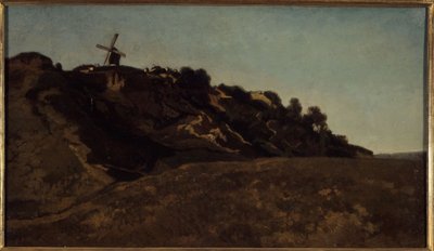 Udsigt over Montmartre, ca. 1848 (maleri) af Eugene Antoine Samuel Lavieille