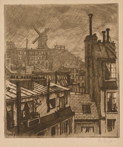 Montmartre, Moulin de la Gallette af Eugene Bejot