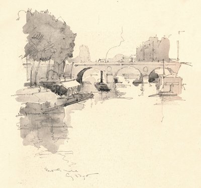 Pont St Michel, 1915 af Eugene Bejot