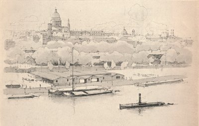 The Quai St Bernard, 1915 af Eugene Bejot