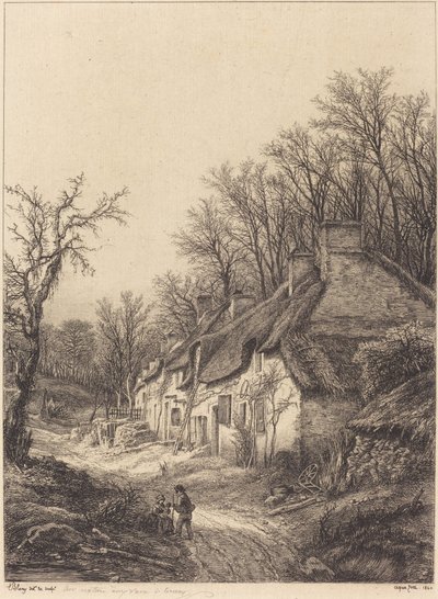 Sommerhuse om vinteren, 1840. af Eugene Bléry