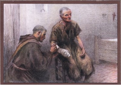 Broder Bentivoglia passer en spedalsk, 1919 af Eugene Burnand