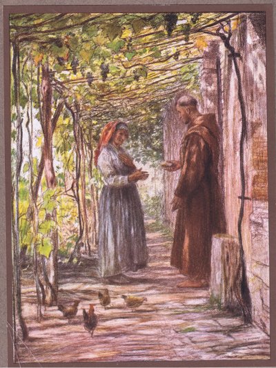 Broder Masseo udnævnes til dørvogter, 1919 af Eugene Burnand
