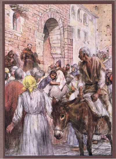 Frans prædiker i Bologna, 1919 af Eugene Burnand