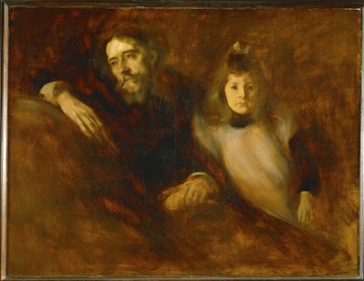 Alphonse Daudet og hans datter Edmee (maleri på lærred) af Eugene Carriere