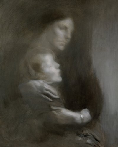 Moderskab (lidelse) (olie på lærred) af Eugène Carrière