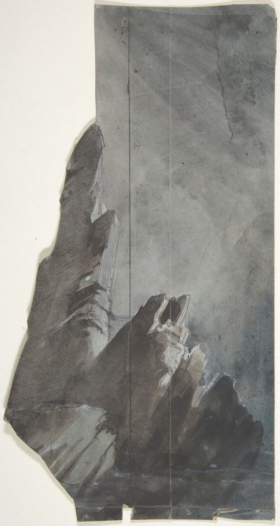 Design til et scenesæt, 1830-90. af Eugene Ciceri
