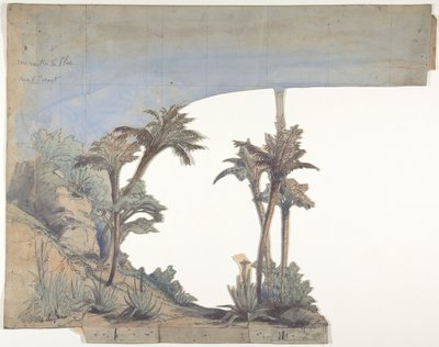 Design til en scene i Opéraen, Paris, 1828-90. af Eugene Ciceri