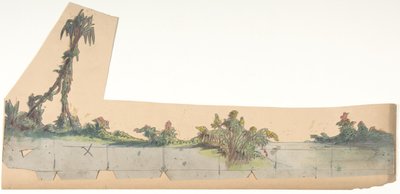 Design til en scene i Opéraen, Paris, 1828-90. af Eugene Ciceri