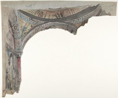 Design til en scene i Opéraen, Paris, 1830-90. af Eugene Ciceri