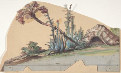 Design til en scene i Opéraen, Paris, 1830-90. af Eugene Ciceri