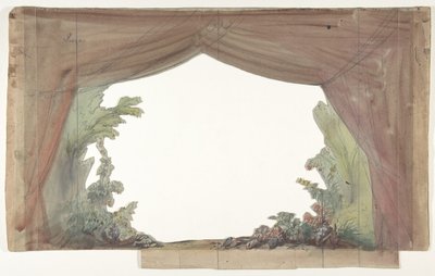 Design til en scene i Opéraen, Paris, 1830-90. af Eugene Ciceri