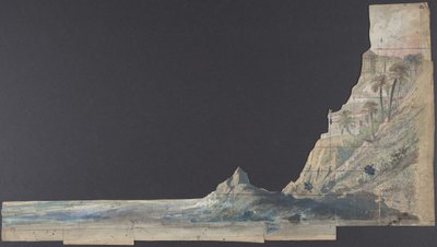 Design til en scene i Opéraen, Paris, 1830-90. af Eugene Ciceri