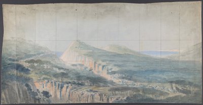 Design til en scene i Opéraen, Paris, 1830-90. af Eugene Ciceri
