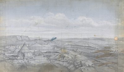Design til en scene i Opéraen, Paris, 1830-90. af Eugene Ciceri