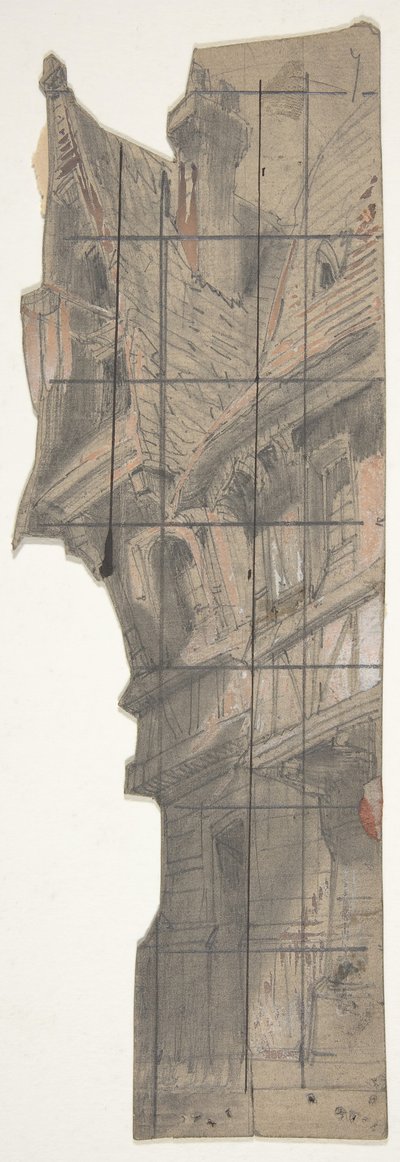 Design til en scene i Opéraen, Paris, 1830-90. af Eugene Ciceri