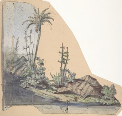 Design til en scene i Opéraen, Paris, 1830-90. af Eugene Ciceri