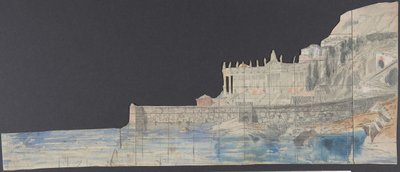 Design til en scene i Opéraen, Paris, 1830-90. af Eugene Ciceri