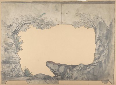Design til en scene i Opéraen, Paris, 1830-90. af Eugene Ciceri