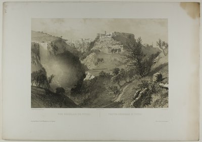Almindelig udsigt over Tivoli, plade sytten fra Italie Monumentale et Pittoresque af Eugene Ciceri