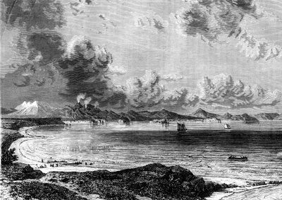 Lake Taupo, North Island, New Zealand, 1886. af Eugene Ciceri