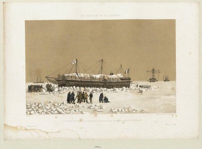 Det flydende batteri Tonnante in the Ice nær Kinburn, 1856 af Eugene Ciceri