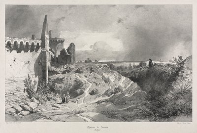 Maleriske og romantiske rejser i det gamle Frankrig. Bretagne: Chateau de Susinio af Eugene Ciceri