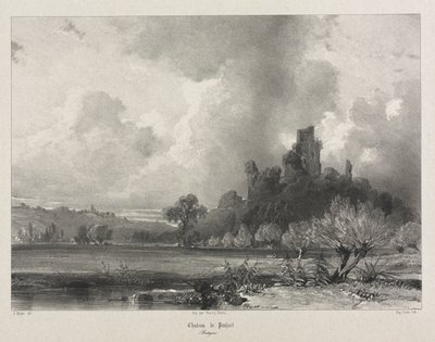 Maleriske og romantiske rejser i det gamle Frankrig. Bretagne: Chateau de Penhoet af Eugene Ciceri