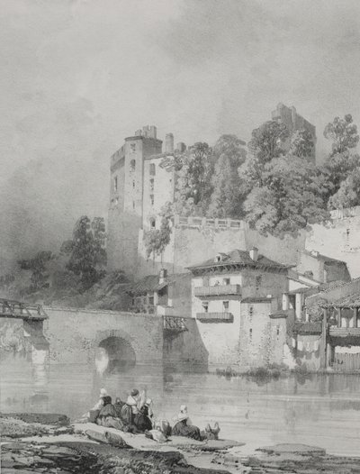 Maleriske og romantiske rejser i det gamle Frankrig. Bretagne: Chateau de Clisson. af Eugene Ciceri
