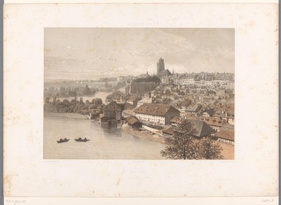 Udsigt over Bern Berne (titel på objekt) Ansigter i Schweiz og Savoy (serietitel) La Suisse et la Savoie (serietitel på objekt) af Eugene Ciceri