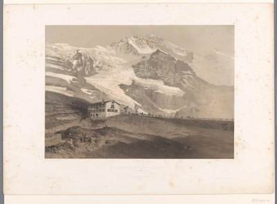 Udsigt over Jungfrau fra Kleine Scheidegg La Jungfrau vue de la petite Scheideck (titel på objekt) Ansigter i Schweiz og Savoy (serietitel) La Suisse et la Savoie (serietitel på objekt) af Eugene Ciceri
