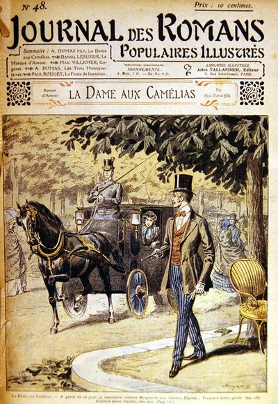 Armand møder Marguerite på Champs-Elysees, illustration til 