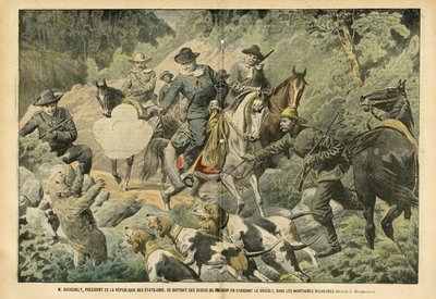 Illustration af Eugene Damblans (1865-1945) i Le Pelerin, 02/07/05 - Roosevelt, USA