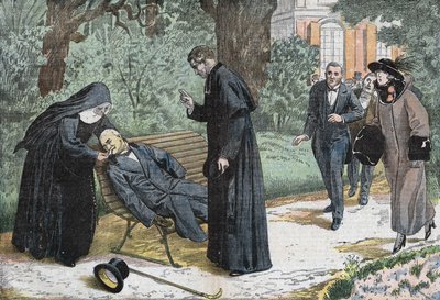Theophile Delcassé (1852-1923), en fransk politiker døde af en emboli i evechehaven i Nice i 1923. Tegning af Damblans. af Eugene Damblans