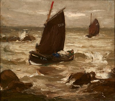 Racing langs kysten (olie på lærred) af Eugene Dekkert