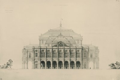 Frankrig, Paris, Designs indsendt af Viollet le Duc i konkurrence om opførelsen af det nye operahus i Paris af Eugene Emmanuel Viollet le Duc