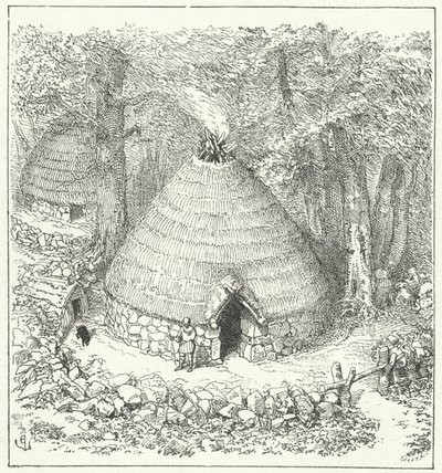 Gammel Pelasgian hytte af Eugene Emmanuel after Viollet le Duc