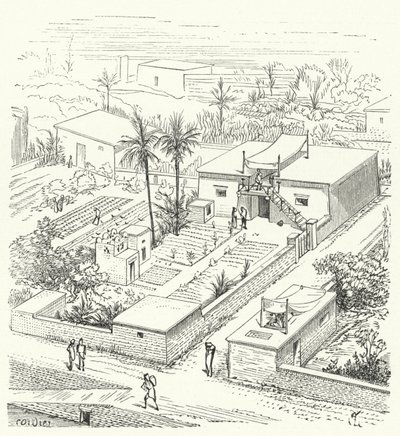 Landhus i det gamle Egypten af Eugene Emmanuel after Viollet le Duc