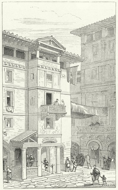 Gade i det gamle Rom af Eugene Emmanuel after Viollet le Duc