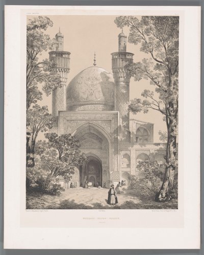 Chahar Bagh skole i Isfahan Moske-Sultan-Hussein Ispahan (titel på objekt) Persiske landskaber (serietitel) Perse modern (serietitel) af Eugene Flandin