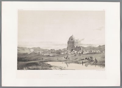 Udsigt over landsbyen Soltaniyeh Village de Sultanieh (titel på objekt) Persiske landskaber (serietitel) Perse modern (serietitel) af Eugene Flandin