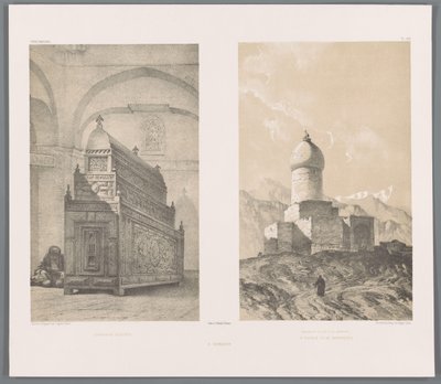 Graftombe van Esther i Mordechai Cenotaph of Esther (titel på objekt) Monument rejst til minde om Ester og Mordokaj (titel på objektet) En Hamadan (titel på objekt) Perzische landschappen (serietitel) Modern Persia (serietitel) af Eugene Flandin