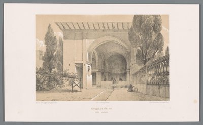 Kiosk van Fin Garden i Kashan Fin-Fins kiosk nær Kachan (titel på objekt) af Eugene Flandin