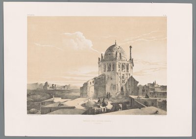 Shah Khoda-moskeen i Soltaniyeh Moskeen Chah-Khodah-Bendèh à Sultânyèn (titel på objektet) Persiske landskaber (serietitel) Perse moderne (serietitel) af Eugene Flandin