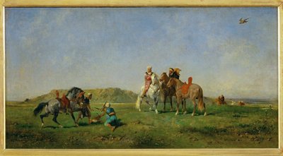 Chasse au faucon en Algerie - Jagt med falke i ... af Eugène Fromentin