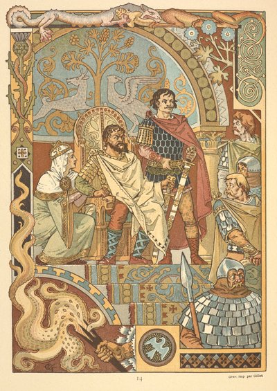 En konge på tronen i retten. af Eugene Grasset