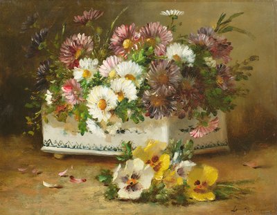 Stilleben af blomster af Eugene Henri Cauchois