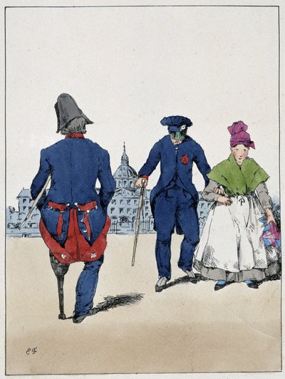 De ugyldige - i “Souvenirs of a Loâneur” af Eugène Forest, omkring 1830. af Eugene Hippolyte Forest