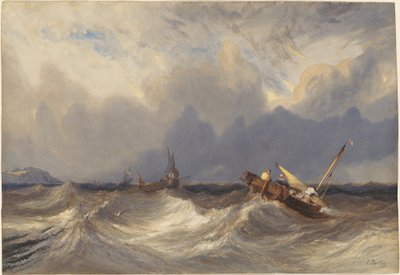 Fiskerbåde kastet før en storm af Eugene Isabey
